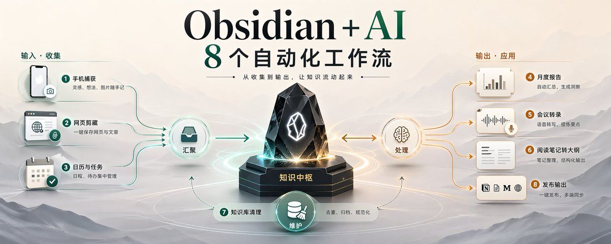 Obsidian + Claude Code：把知识库变成 AI 工作流中枢
